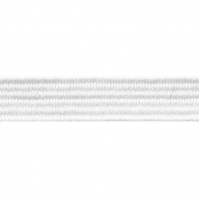 Резиновые нити с текстильным покрытием, шир. 6 мм ( упак.55 м/уп), цв.-белый - купить в Череповце. Цена: 210.75 руб.