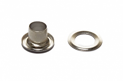 Люверсы металлические "ОмТекс", блочка/кольцо, (4 мм) - цв.никель - купить в Череповце. Цена: 0.24 руб.