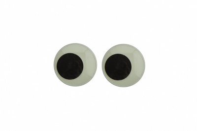 Глазки для игрушек, круглые, с ресничками, 10 мм/упак.50+/-2 шт, цв. -черно-белые - купить в Череповце. Цена: 21.24 руб.