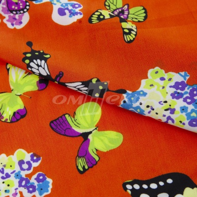 Плательная ткань "Софи" 7.1, 75 гр/м2, шир.150 см, принт бабочки - купить в Череповце. Цена 241.49 руб.