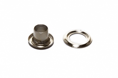 Люверсы металлические "ОмТекс", блочка/кольцо, (3 мм) - цв.никель - купить в Череповце. Цена: 0.18 руб.
