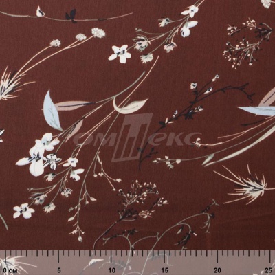 Плательная ткань "Фламенко" 2.2, 80 гр/м2, шир.150 см, принт растительный - купить в Череповце. Цена 239.03 руб.
