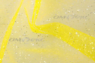 Сетка Глиттер, 40 гр/м2, шир.160см, цвет жёлтый - купить в Череповце. Цена 163.01 руб.