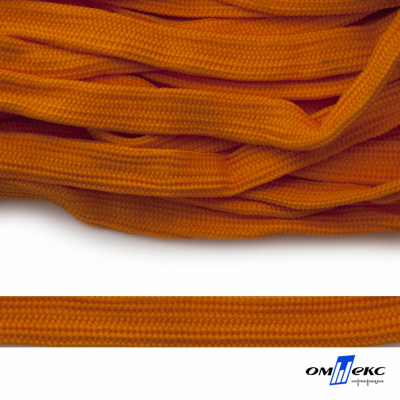 Шнур плетеный (плоский) d-12 мм, (уп.90+/-1м), 100% полиэстер, цв.267 - оранжевый - купить в Череповце. Цена: 8.62 руб.