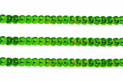 Пайетки "ОмТекс" на нитях, CREAM, 6 мм С / упак.73+/-1м, цв. 94 - зеленый - купить в Череповце. Цена: 297.48 руб.