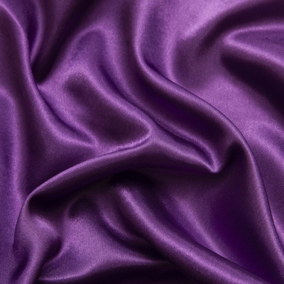 Поли креп-сатин 19-3536, 125 (+/-5) гр/м2, шир.150см, цвет фиолетовый - купить в Череповце. Цена 155.57 руб.