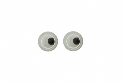 Глазки для игрушек, круглые, с бегающими зрачками, 3 мм/упак.100+/-5 шт, цв. -черно-белые - купить в Череповце. Цена: 25.40 руб.