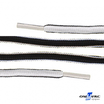 Шнурки #4-27, круглые 130 см, двухцветные (черно/белый) - купить в Череповце. Цена: 47.04 руб.