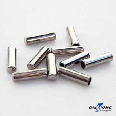 06033-Наконечник для шнура металл, отв. 4 мм, цв. никель - купить в Череповце. Цена: 6.08 руб.