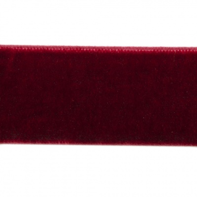 Лента бархатная нейлон, шир.25 мм, (упак. 45,7м), цв.240-бордо - купить в Череповце. Цена: 809.01 руб.