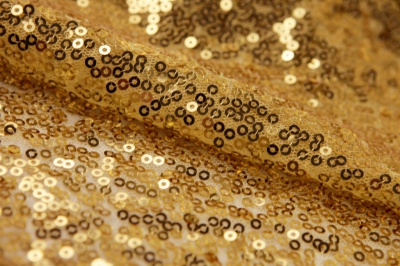 Сетка с пайетками №6, 188 гр/м2, шир.130см, цвет золото - купить в Череповце. Цена 371.02 руб.
