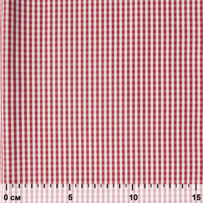 Ткань сорочечная Клетка Виши, 115 г/м2, 58% пэ,42% хл, шир.150 см, цв.5-красный, (арт.111) - купить в Череповце. Цена 306.69 руб.