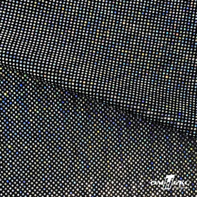 Трикотажное полотно голограмма, шир.140 см, #601-хамелеон чёрный - купить в Череповце. Цена 452.76 руб.