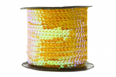 Пайетки "ОмТекс" на нитях, CREAM, 6 мм С / упак.73+/-1м, цв. 92 - золото - купить в Череповце. Цена: 484.77 руб.