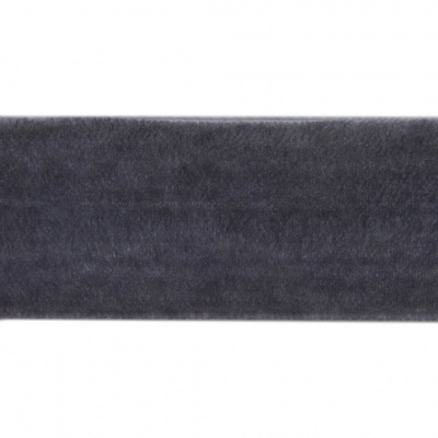 Лента бархатная нейлон, шир.25 мм, (упак. 45,7м), цв.189-т.серый - купить в Череповце. Цена: 981.09 руб.