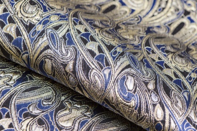 Ткань костюмная жаккард, 135 гр/м2, шир.150см, цвет синий№18 - купить в Череповце. Цена 441.95 руб.