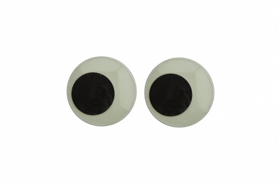 Глазки для игрушек, круглые, с бегающими зрачками, 18 мм/упак.20+/-2 шт, цв. -черно-белые - купить в Череповце. Цена: 25.66 руб.