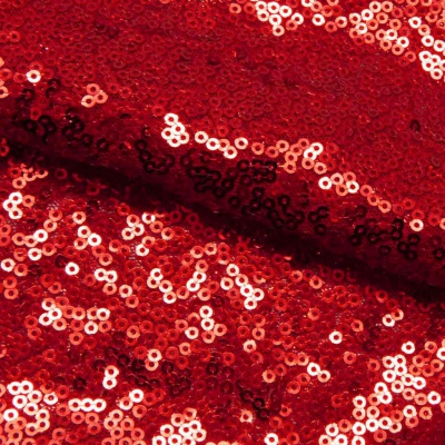 Сетка с пайетками №8, 188 гр/м2, шир.140см, цвет красный - купить в Череповце. Цена 433.60 руб.