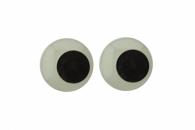 Глазки для игрушек, круглые, с бегающими зрачками, 24 мм/упак.50+/-2 шт, цв. -черно-белые - купить в Череповце. Цена: 60.32 руб.
