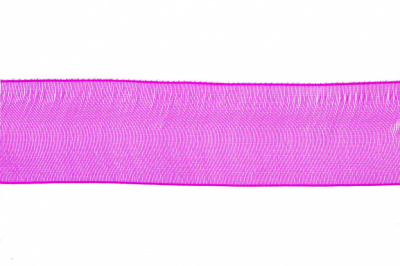Лента органза 1015, шир. 10 мм/уп. 22,8+/-0,5 м, цвет ярк.розовый - купить в Череповце. Цена: 38.39 руб.