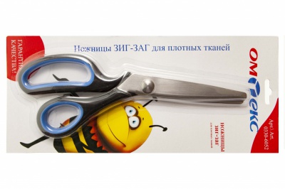 Ножницы арт.0330-6052 "ЗИГ-ЗАГ" 5 мм, для плотных тканей , 9"/ 229 мм - купить в Череповце. Цена: 740.56 руб.