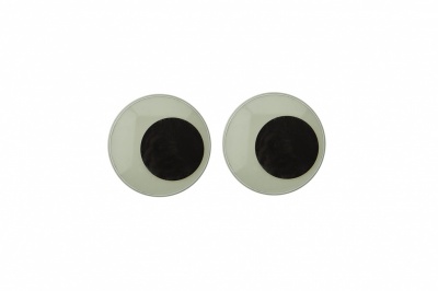 Глазки для игрушек, круглые, с бегающими зрачками, 15 мм/упак.50+/-2 шт, цв. -черно-белые - купить в Череповце. Цена: 46.92 руб.