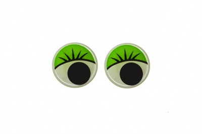 Глазки для игрушек, круглые, с бегающими зрачками, 8 мм/упак.50+/-2 шт, цв. -зеленый - купить в Череповце. Цена: 59.05 руб.