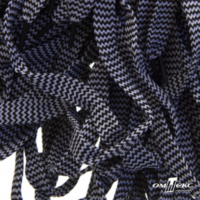 Шнурки #107-07, плоские 130 см, двухцветные цв.серый/чёрный - купить в Череповце. Цена: 23.03 руб.