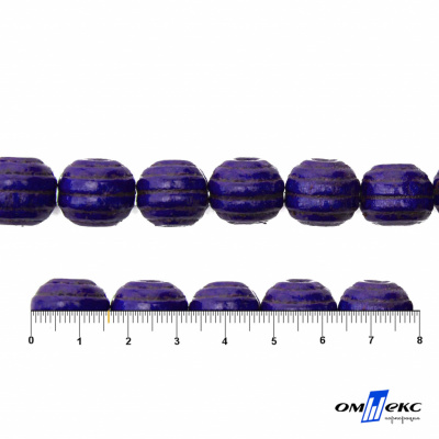 0309-Бусины деревянные "ОмТекс", 16 мм, упак.50+/-3шт, цв.018-фиолет - купить в Череповце. Цена: 62.22 руб.
