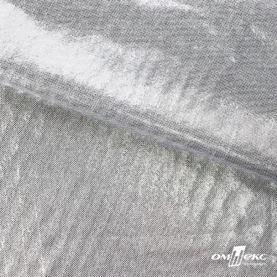 Трикотажное полотно голограмма, шир.140 см, #602 -белый/серебро - купить в Череповце. Цена 385.88 руб.
