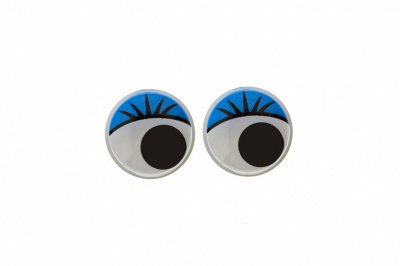 Глазки для игрушек, круглые, с бегающими зрачками, 8 мм/упак.50+/-2 шт, цв. -синий - купить в Череповце. Цена: 59.66 руб.