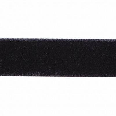 Лента бархатная нейлон, шир.12 мм, (упак. 45,7м), цв.03-черный - купить в Череповце. Цена: 448.27 руб.
