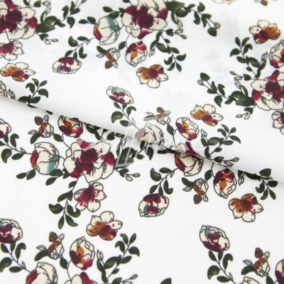Плательная ткань "Фламенко" 23.1, 80 гр/м2, шир.150 см, принт растительный - купить в Череповце. Цена 264.56 руб.