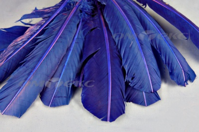 Декоративный Пучок из перьев, перо 23см/синий - купить в Череповце. Цена: 12.34 руб.
